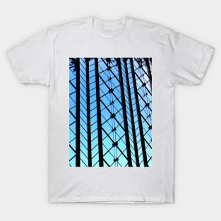 Blue sky black lattice T-Shirt